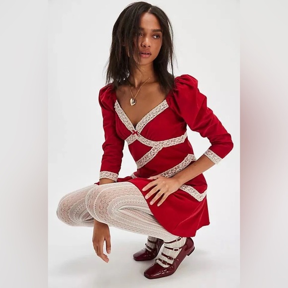 FREE PEOPLE Tennley Corduroy Mini Dress size S - Picture 2 of 10